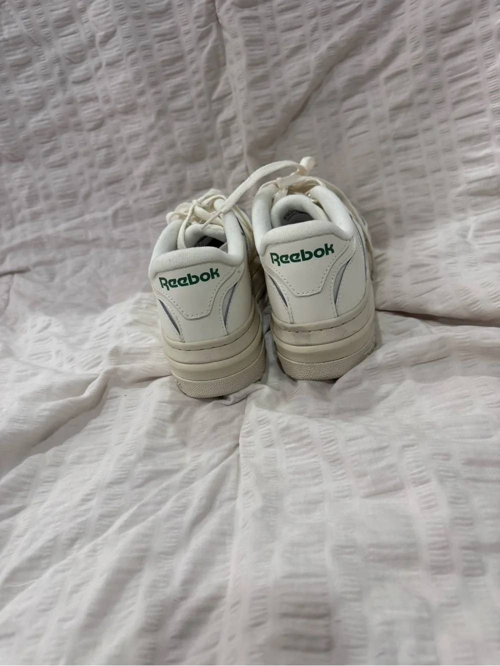 Reebok White Platform Lace-Up Sneakers